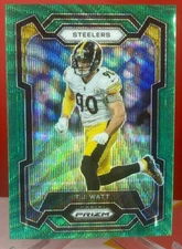 TJ Watt 2023 Panini Prizm Football #254 Exclusive Green Wave SP Steelers