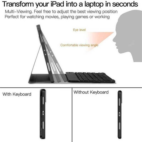 For Lenovo Tab M10 HD 2nd TB-X306F 10.1" Wireless Keyboard Mouse Flip Case Cover - Picture 9 of 40