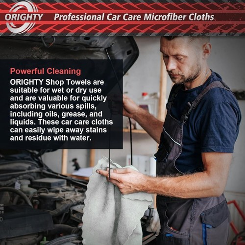 Auto Mechanic Shop Towels 100 Pack Bulk Rags 100% Cotton Commercial Grade Shop R - Picture 2 of 7