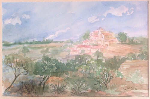 XXe signée Isa Célini daté 1992 Paysage Aquarelle sur Papier Watercolor Painting - Imagen 1 de 11
