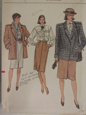 Fab VTG 80s VOGUE 8774 Misses Jacket n lengths Shirt Skirt PATTERN  8-10-12