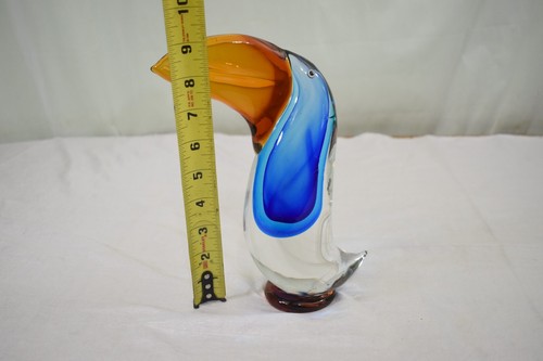 Vintage MCM Murano Art Glass Toucan Bird Sculpture Figurine Blue Gift - Picture 4 of 14