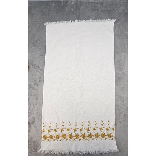 Vintage Dundee Rose Gold Embroidered Towel Set 1 Bath 1 Hand 2 Washcloths USA - Picture 4 of 16