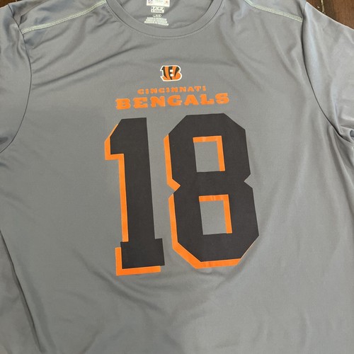 Cincinnati Bengals Nfl Team Apparel Size Large Gray T-Shirt #8 AJ Green - Picture 2 of 5