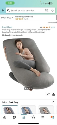 Cuscino Gravidanza Forma U Corpo Completo Maternità Jersey Copri Cotone - Foto 6 di 6