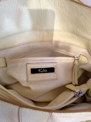TULA CREAM IVORY LEATHER HANDBAG SILVER BUCKLE - Picture 8 of 8