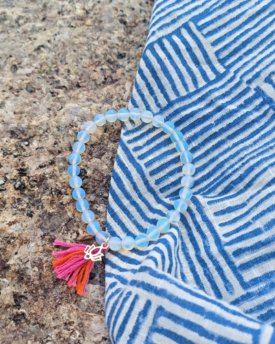 New men's opal stone with black agate and hand woven 3 pieces set bracelets - Picture 8 of 9