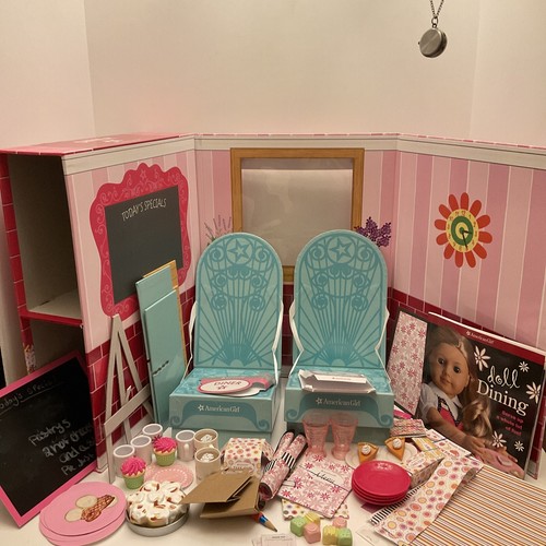 American Girl 18" Doll CAFE Diner Fold Up Portable Play Set W/Accessories GUC - Picture 1 of 6