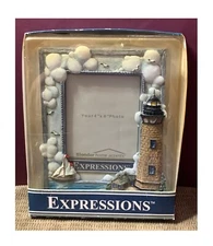 VTG NAUTICAL BLONDER HOME ACCENTS PICTURE FRAME HAND PAINTED BY WENDY WEGNER