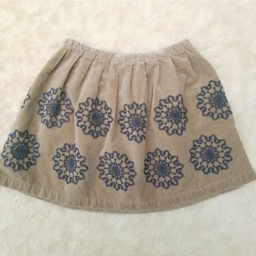 Peek Fleur des champs taupe velvet circle skirt gray mandalas girl's 8 - Picture 4 of 4