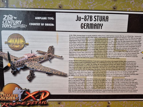 1:18 21ST CENTURY TOYS Ju-87B STUKA DIVE BOMBER A5+IL "DESERT CAMO" VERSION - Picture 10 of 10