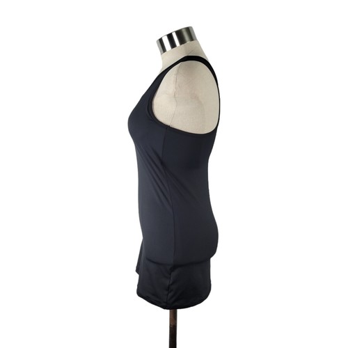 NEW Women's Black Racerback Slim Fit Quick Dry Tank Top w/ Built-In Bra Size XS - Picture 2 of 9
