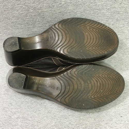 Bandolino Shoes Women's Size 8 Brown Wedge Mule Leather Slides Clogs - Picture 11 of 11