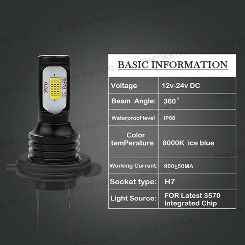 For 2012- 2017 Hyundai Veloster 8000k LED Headlight High Low Fog Light Bulbs Kit - Picture 4 of 12