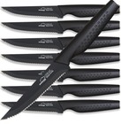 NEW - Amorston Black 4.5" Steak Knives - Set of 8