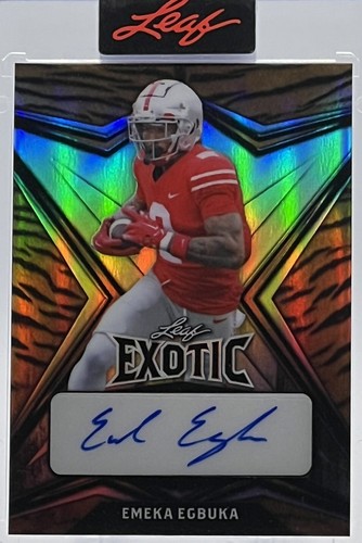 💥EMEKA EGBUKA AUTO TIGER💥2023 LEAF EXOTIC TIGER AUTO ROOKIE💥SSP LE #/10🔥🔥