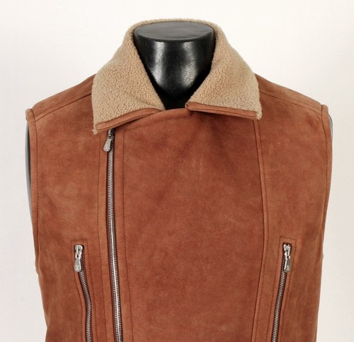 Brunello Cucinelli Leather Shearling Motorcycle Biker Vest - New - $7395 Retail - Picture 7 of 20