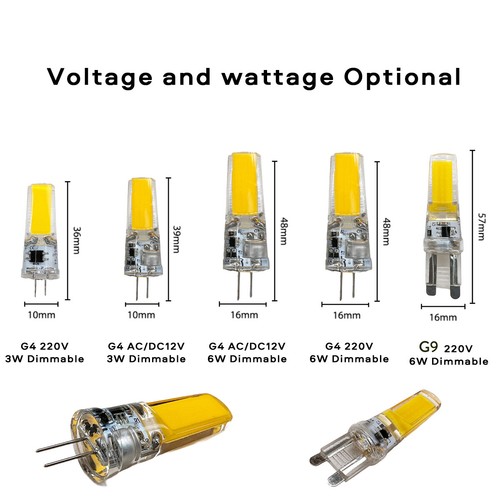 G4 G9 LED Light Bulbs Dimmable 12V 220V 3W 6W COB Lamps Replace 40W Halogen LB - Picture 2 of 17