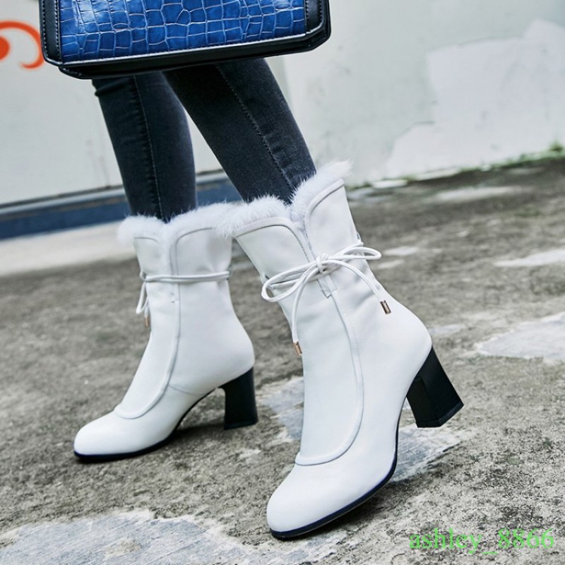 Ladies Fur Lined Real Real Real Leather High Block Heels Vogue Mid Calf Boots Winter 2019 0d02a5 Ladies Fur Lined Real Real Real Leather High Block Heels Vogue Mid Calf Boots Winter 2019 0d02a5