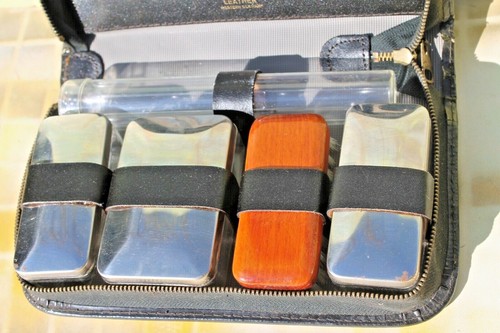 Kit de manicura de viaje de afeitado vintage, estuche de cuero negro con cremallera ¡NUEVO EN STOCK ENVÍO GRATUITO! - Imagen 2 de 12