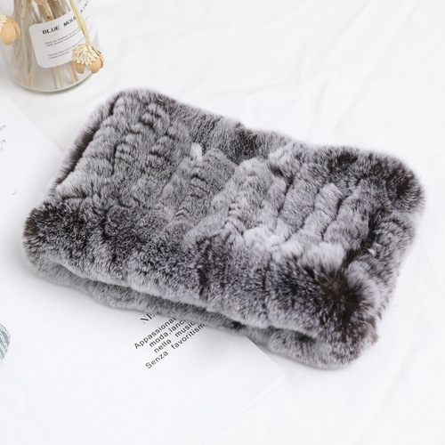 Hot New Handmade Knit Collars Bib Women's Thicken Warm Rabbit Fur Scarf Headgear - Picture 14 of 31
