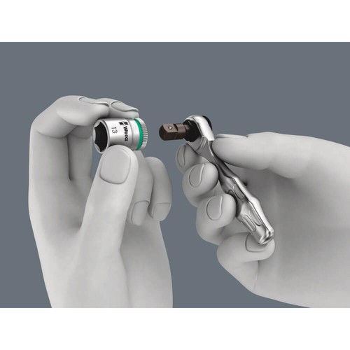 Wera 05073230001 8001 A Zyklop Mini 1 Bit Ratchet ¼" SB with ¼" Drive, 2 Pc - Picture 8 of 9