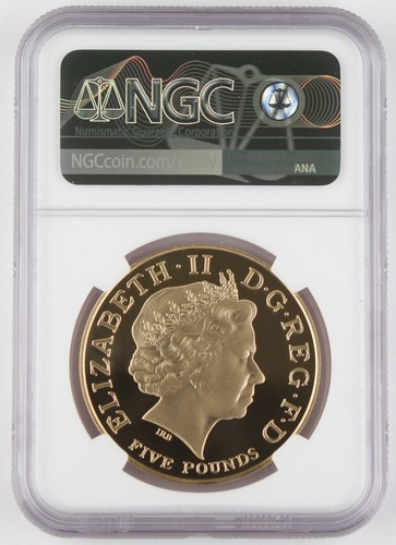 Great Britain 2002 5 Pound 1.177 Oz AGW Gold Proof Coin Queen Mother NGC PF69 - Picture 2 of 4