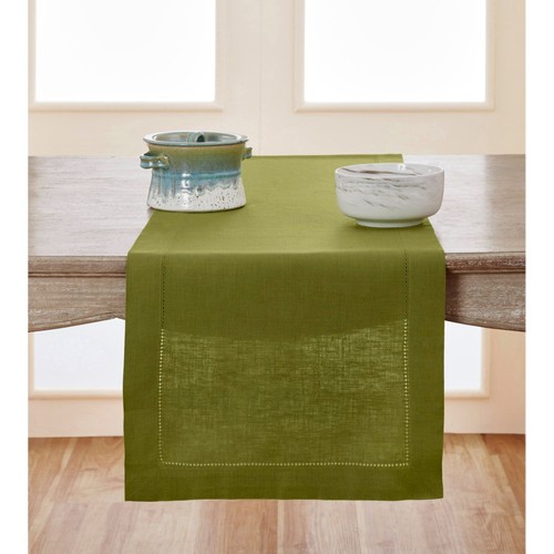 Solino Home 100% Pure Linen Table Runner Solid for Summer, Classic Hemstitch New - Picture 51 of 207