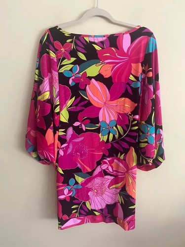 $152 Trina Turk SOLAR FLORAL TUNIC SWIM COVER UP Dress Beach Resort Cruise Sz XL - Picture 5 of 15