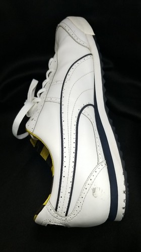 PUMA MEN'S ROMA VIA PERFORATED MOTOSPORT SHOES WHITE / BLACK/ GOLD SIZE 12 - Picture 16 of 23