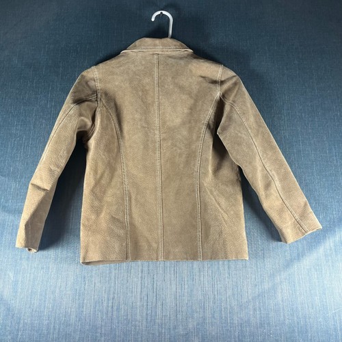Wilsons Boys Bomber Jacket Beige Long Sleeve Full Zip Size L Genuine Leather - Picture 8 of 11
