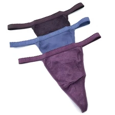 VINTAGE Victoria's Secret NEW 100% Cotton Signature V-String Thong Panty S M