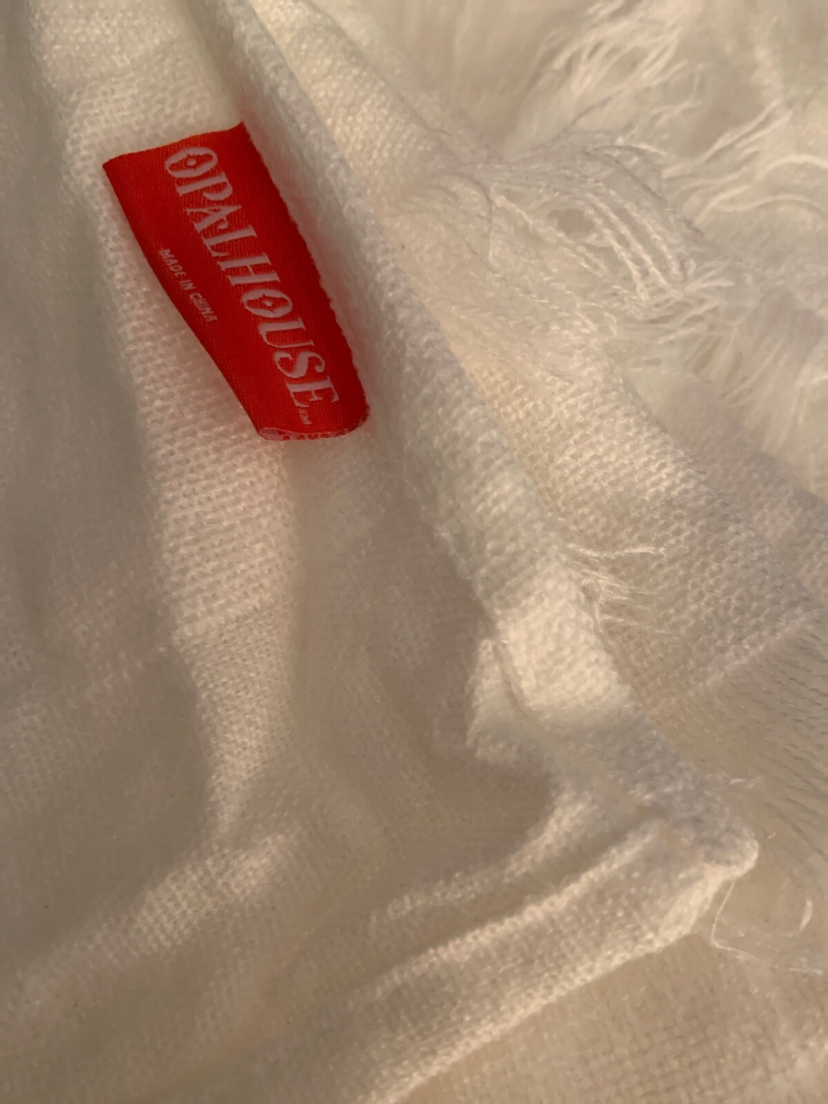 Opalhouse Oversized End of Bed Throw Fringe Trim White 55 X 80 in for