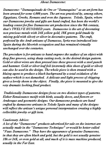 Damaszener Gold Friedenstaube Design ovale Brosche von Midas von Toledo Spanien - Bild 3 von 3