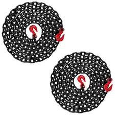 2PK Falcon Cargo 3/8" X 20' G80 Tow Chain Transport Binder 7,100 LBS Grab Hooks