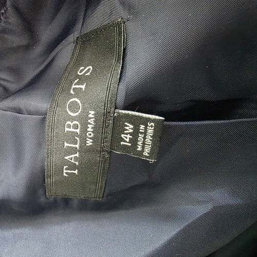 Giacca blazer donna Talbots taglia 14W elegante blu navy testurizzata preppy elegante - Foto 6 di 6