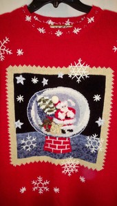 Heirloom-Collectibles-Red-Santa-Beaded-Snowflake-Christmas-Sweater-S-Ugly