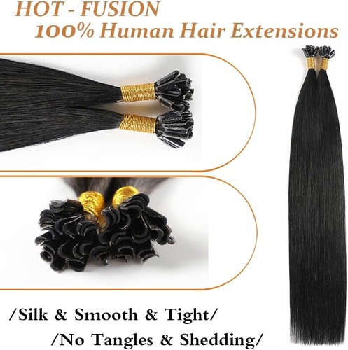 YILITE U Tip Hair Extensions Echthaar 50 Strähnen 40g Pre Bonded Silky - Bild 2 von 10