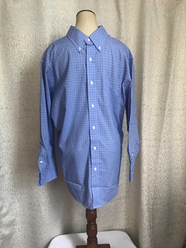 Lauren Ralph Lauren men's button down Blue Plaid Dress Shirt size 17 32/33 - Picture 2 of 5