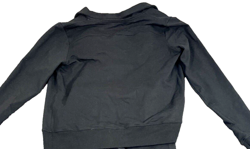 Danskin Open Front Jacket Black Women's Small Stretch Material Collar Button - Picture 11 of 13