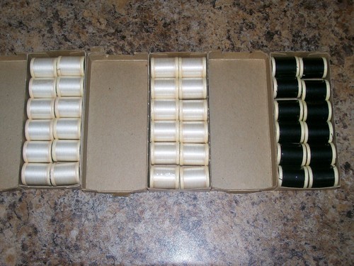 Vintage Lily Mill Co Sewing Thread 36 X 35 Yards ea Black White 3 Original Boxes - Picture 2 of 11