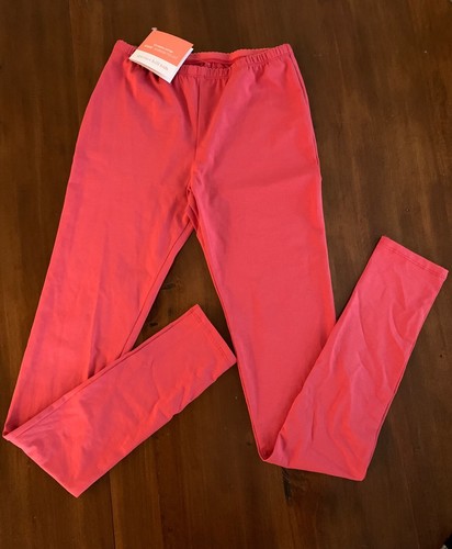 Garnet Hill Girls XL (12 - 14) / Solid Organic Cotton Leggings / Red NWT - Picture 1 of 4