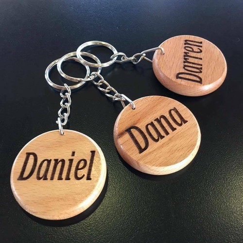 PERSONALISED NAME KEYRINGS & KEYCHAINS WOODEN GIFT ALEX - Picture 128 of 233