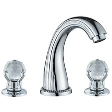 Polished Chrome Widespread Bathroom Sink Faucet 3 Holes 2 Handle Basin Mixer Tap