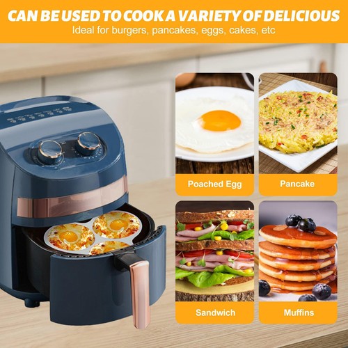 Air Fryer Egg Mold 3 Cavity Silicone Egg Pan Round Non-Stick Air Fryer Baking - Picture 11 of 14