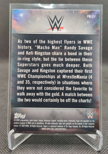 2020 Topps Chrome WWE Fantasy Matches FM-21 Macho Man Randy Savage Kofi Kingston - Picture 2 of 2