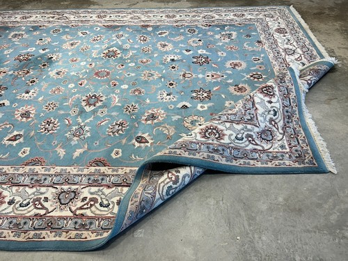9'x12' Hand-Knotted Wool Kashane Design Area Rug - 9x12 Handmade Carpet Green - Picture 16 of 18