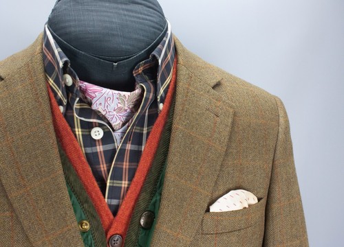 Brook Taverner Tweed Blazer Jacket Mens Olive Mix Herringbon 40S, EU 50, 102 cms - Picture 20 of 24