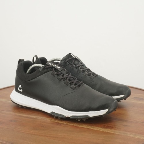 Cuater Herren The Ringer Golfschuhe Turnschuhe Spikes Schwarz Leder Schnürschuhe 11,5