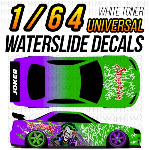 1/64 Scale JOKER Custom White Toner Universal WaterSlide Decals for Hot - Picture 2 of 15